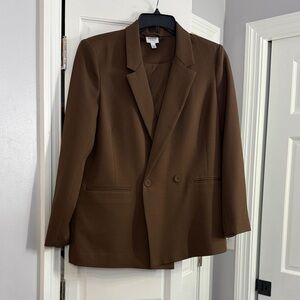 Brown Double-Breasted Blazer